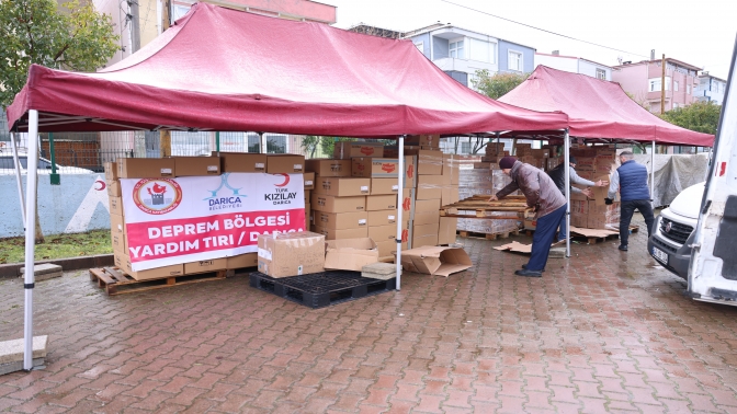 Darıca deprem bölgesi için seferber oldu