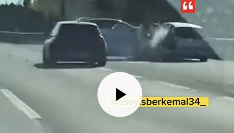 Otoyolda tehlikeli sürüşe anında müdahale edildi!