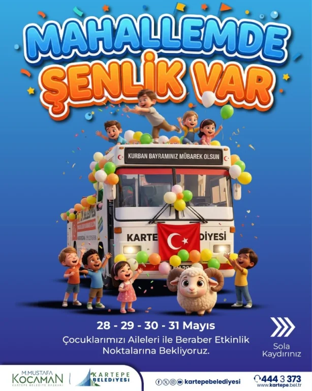 Kartepe’de bayram coşkusu sokaklara taşınıyor
