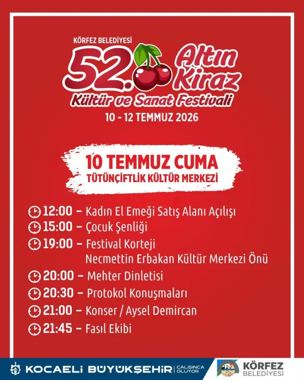 Körfez'de 52. Altın Kiraz Festivali Başlıyor!