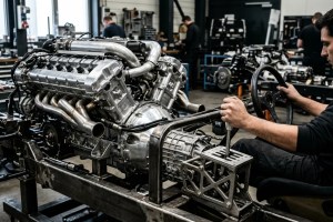 Bugatti V16 motorda manuel vites planı