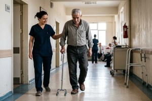 İple yürüyen hasta ameliyatla şifa buldu
